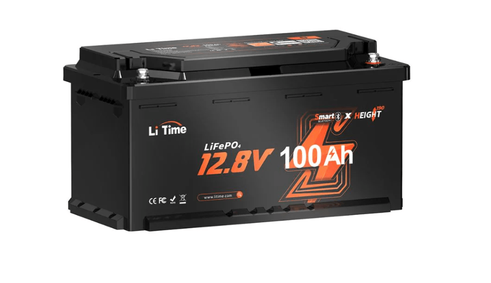 LiTime 12V 100Ah Smart LiFePO4 Lithium accu - H190
